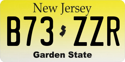 NJ license plate B73ZZR