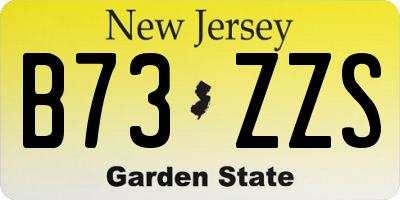 NJ license plate B73ZZS