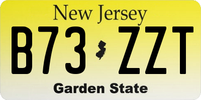 NJ license plate B73ZZT