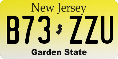 NJ license plate B73ZZU