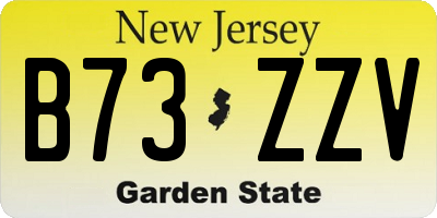 NJ license plate B73ZZV