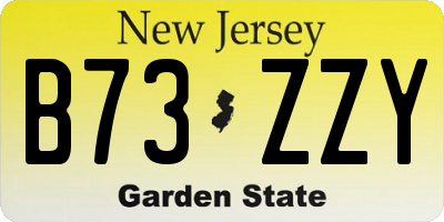 NJ license plate B73ZZY