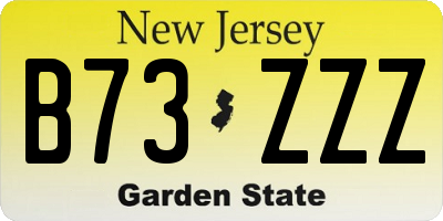 NJ license plate B73ZZZ