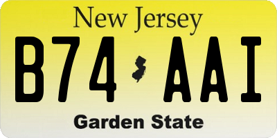 NJ license plate B74AAI