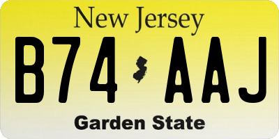 NJ license plate B74AAJ