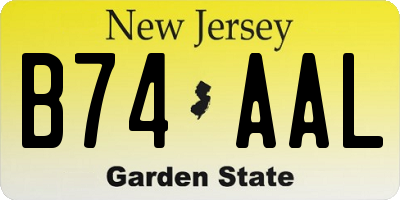 NJ license plate B74AAL