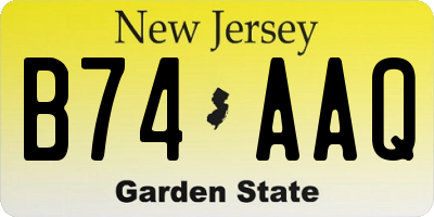 NJ license plate B74AAQ