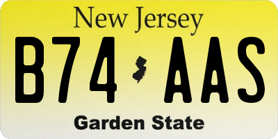 NJ license plate B74AAS