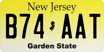 NJ license plate B74AAT