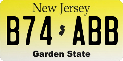 NJ license plate B74ABB