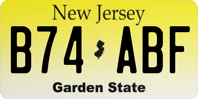 NJ license plate B74ABF
