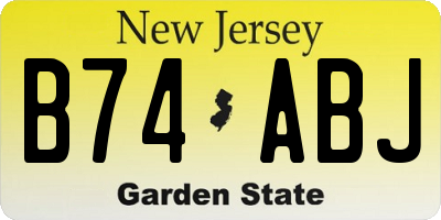 NJ license plate B74ABJ