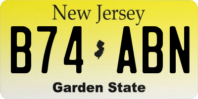 NJ license plate B74ABN