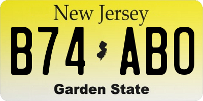 NJ license plate B74ABO