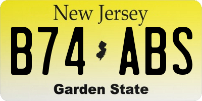 NJ license plate B74ABS