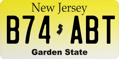 NJ license plate B74ABT