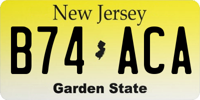 NJ license plate B74ACA