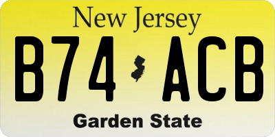 NJ license plate B74ACB