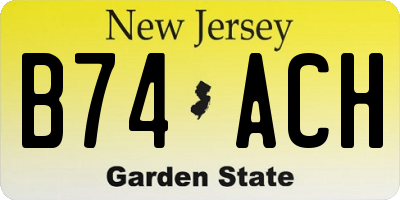 NJ license plate B74ACH