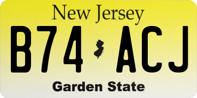 NJ license plate B74ACJ