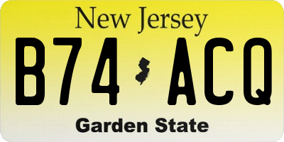 NJ license plate B74ACQ