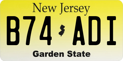 NJ license plate B74ADI