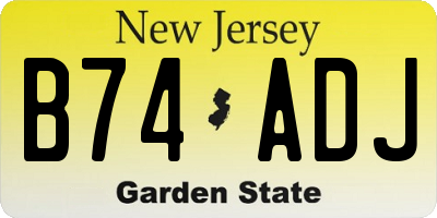 NJ license plate B74ADJ