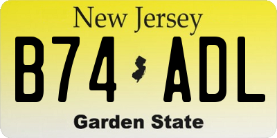 NJ license plate B74ADL