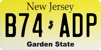 NJ license plate B74ADP