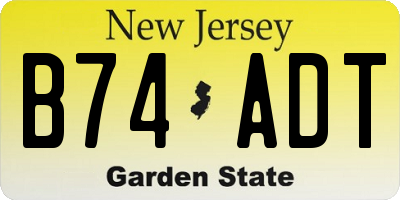 NJ license plate B74ADT