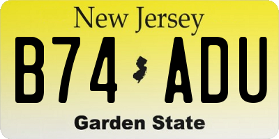 NJ license plate B74ADU
