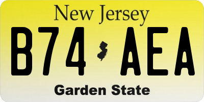 NJ license plate B74AEA