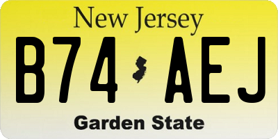 NJ license plate B74AEJ