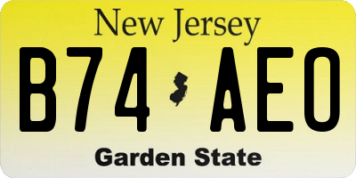 NJ license plate B74AEO