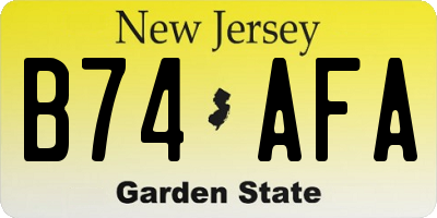NJ license plate B74AFA