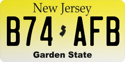 NJ license plate B74AFB