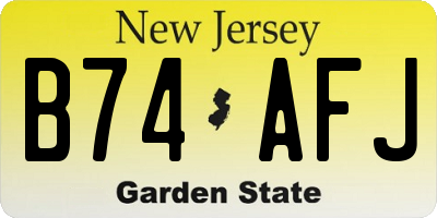 NJ license plate B74AFJ