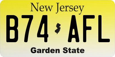 NJ license plate B74AFL