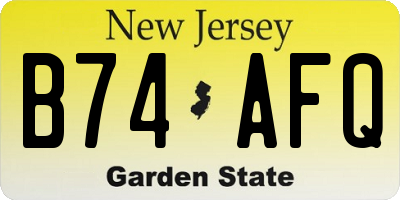 NJ license plate B74AFQ