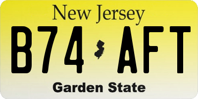 NJ license plate B74AFT