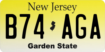 NJ license plate B74AGA