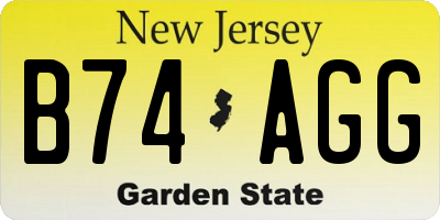 NJ license plate B74AGG