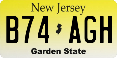 NJ license plate B74AGH