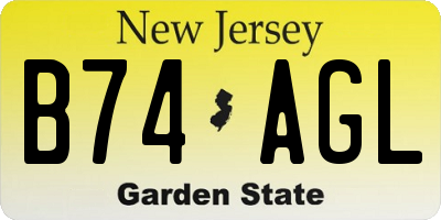 NJ license plate B74AGL