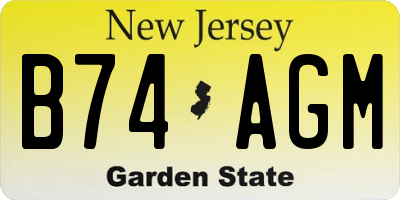 NJ license plate B74AGM