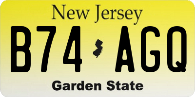 NJ license plate B74AGQ