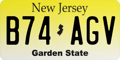 NJ license plate B74AGV