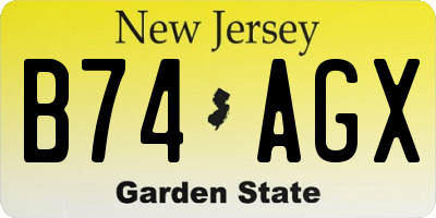 NJ license plate B74AGX