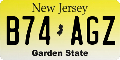 NJ license plate B74AGZ
