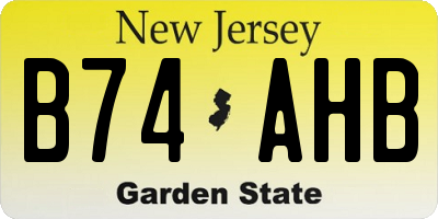 NJ license plate B74AHB